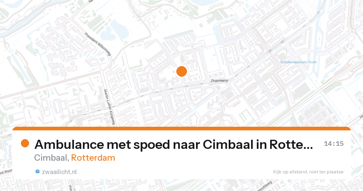 Ambulance met spoed naar Cimbaal in Rotterdam — 27 aug 2026
