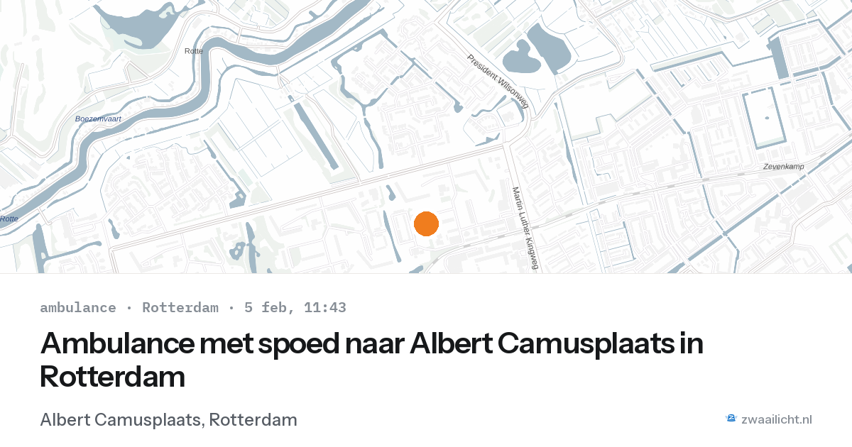 Ambulance met spoed naar Albert Camusplaats in Rotterdam — 5 feb 2026