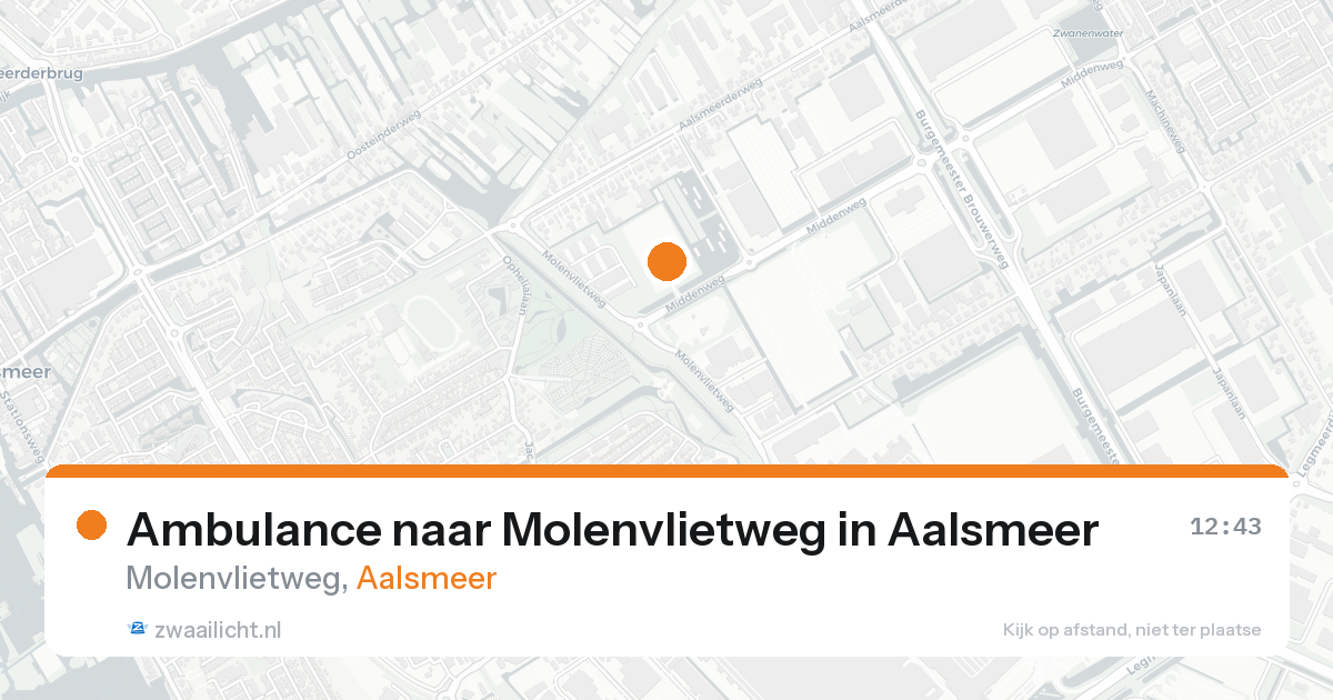 Ambulance naar Molenvlietweg in Aalsmeer — 19 aug 2026