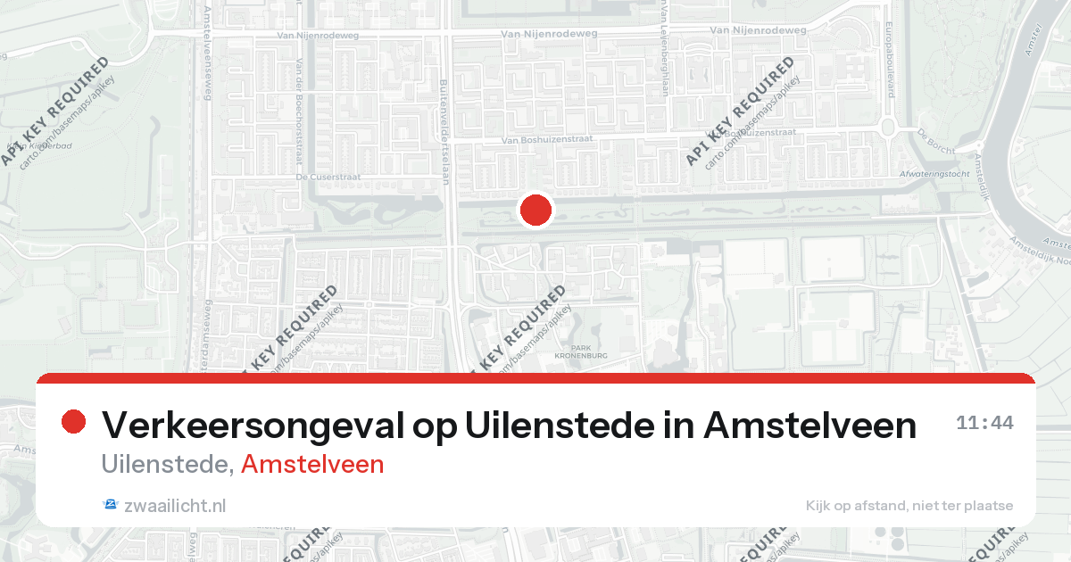 Verkeersongeval op Uilenstede in Amstelveen — 26 aug 2026