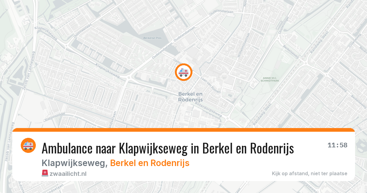 Ambulance naar Klapwijkseweg in Berkel en Rodenrijs — 26 mei 2026