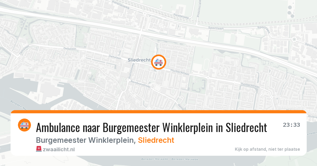 Ambulance naar Burgemeester Winklerplein in Sliedrecht — 12 jun 2026