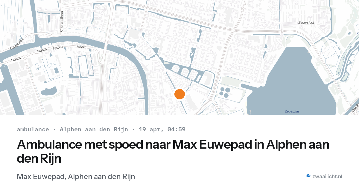 Ambulance met spoed naar Max Euwepad in Alphen aan den Rijn — 19 apr 2026