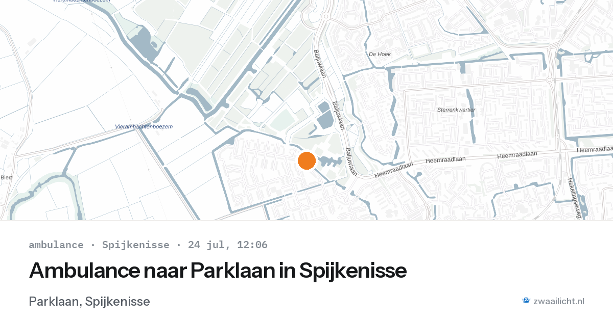 Ambulance naar Parklaan in Spijkenisse — 24 jul 2026