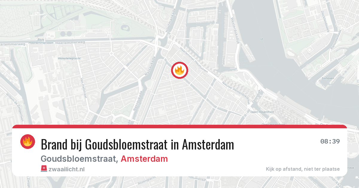 Brand bij Goudsbloemstraat in Amsterdam — 25 jun 2026