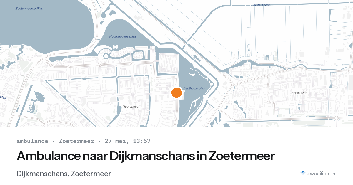Ambulance naar Dijkmanschans in Zoetermeer — 27 mei 2026