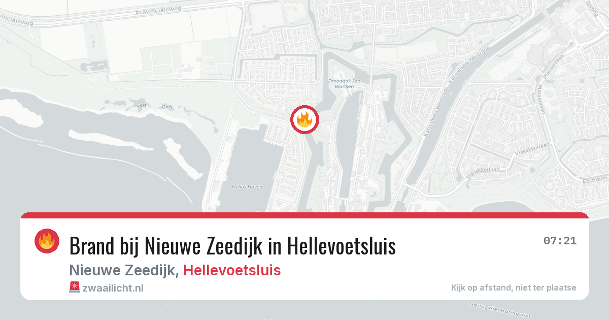 Brand bij Nieuwe Zeedijk in Hellevoetsluis — 20 mrt 2026
