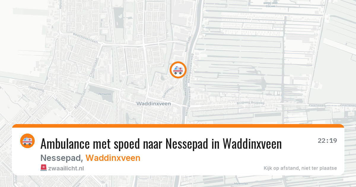 Ambulance met spoed naar Nessepad in Waddinxveen — 29 mei 2026