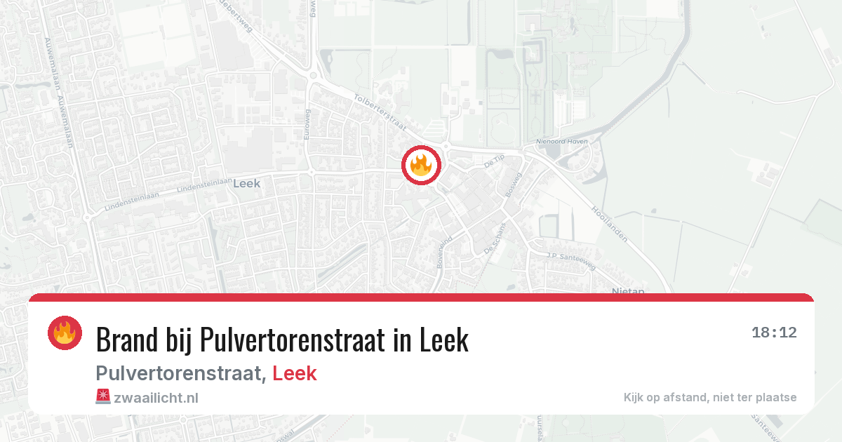 Brand bij Pulvertorenstraat in Leek — 18 mrt 2026