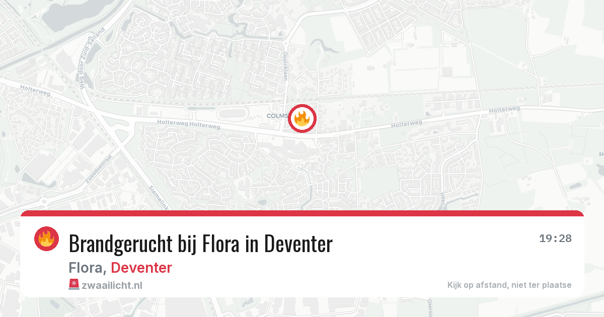 Brandgerucht bij Flora in Deventer — 30 jul 2026