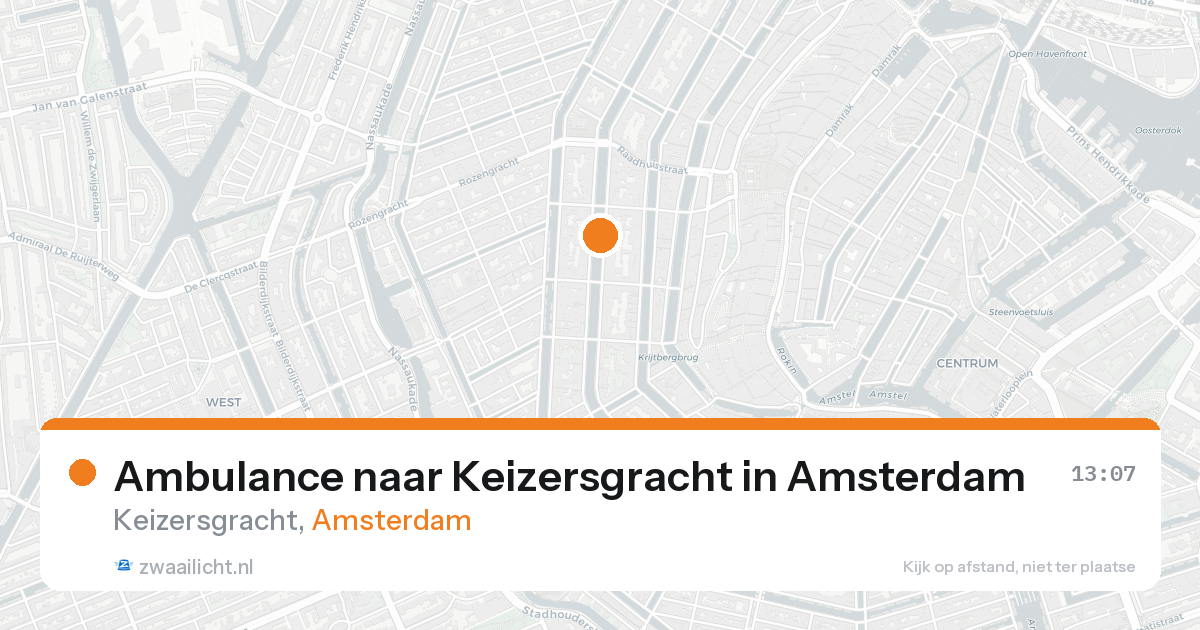 Ambulance naar Keizersgracht in Amsterdam — 17 aug 2026