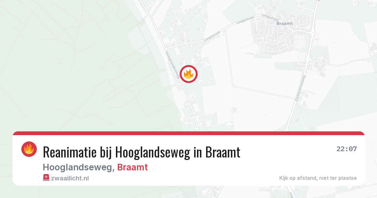 Reanimatie bij Hooglandseweg in Braamt — 15 jul 2026
