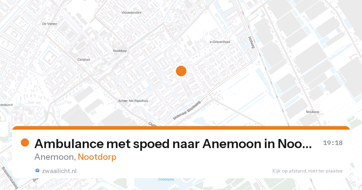 Ambulance met spoed naar Anemoon in Nootdorp — 27 aug 2026