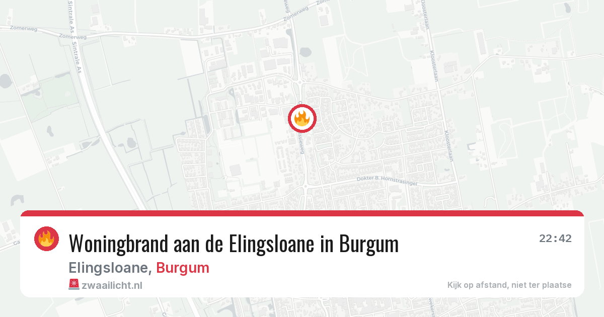 Woningbrand aan de Elingsloane in Burgum — 26 jun 2026