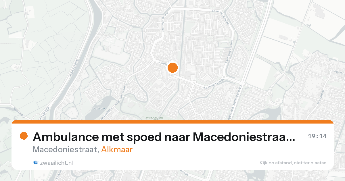 Ambulance met spoed naar Macedoniestraat in Alkmaar — 20 aug 2026