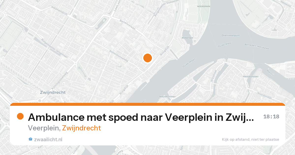 Ambulance met spoed naar Veerplein in Zwijndrecht — 23 aug 2026