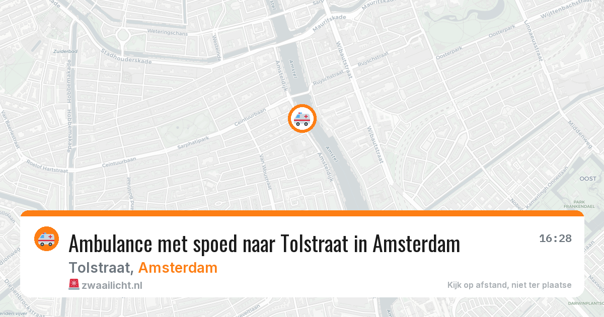 Ambulance met spoed naar Tolstraat in Amsterdam — 23 jul 2026