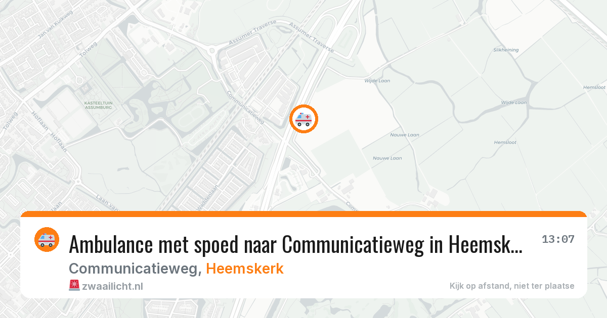 Ambulance met spoed naar Communicatieweg in Heemskerk — 19 mei 2026
