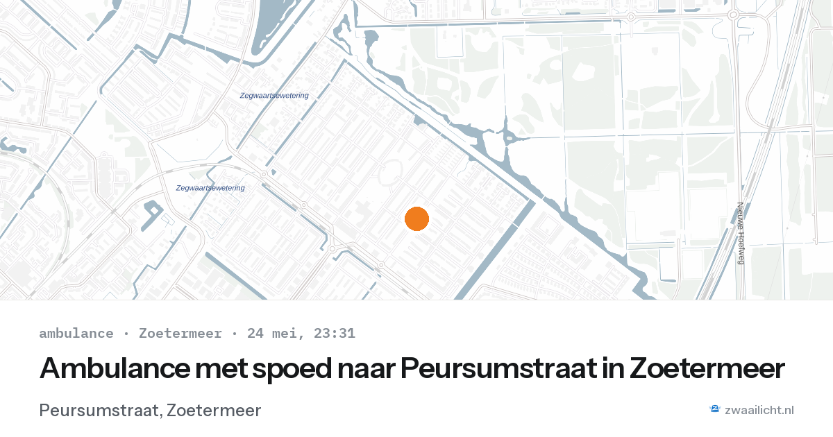 Ambulance met spoed naar Peursumstraat in Zoetermeer — 24 mei 2026