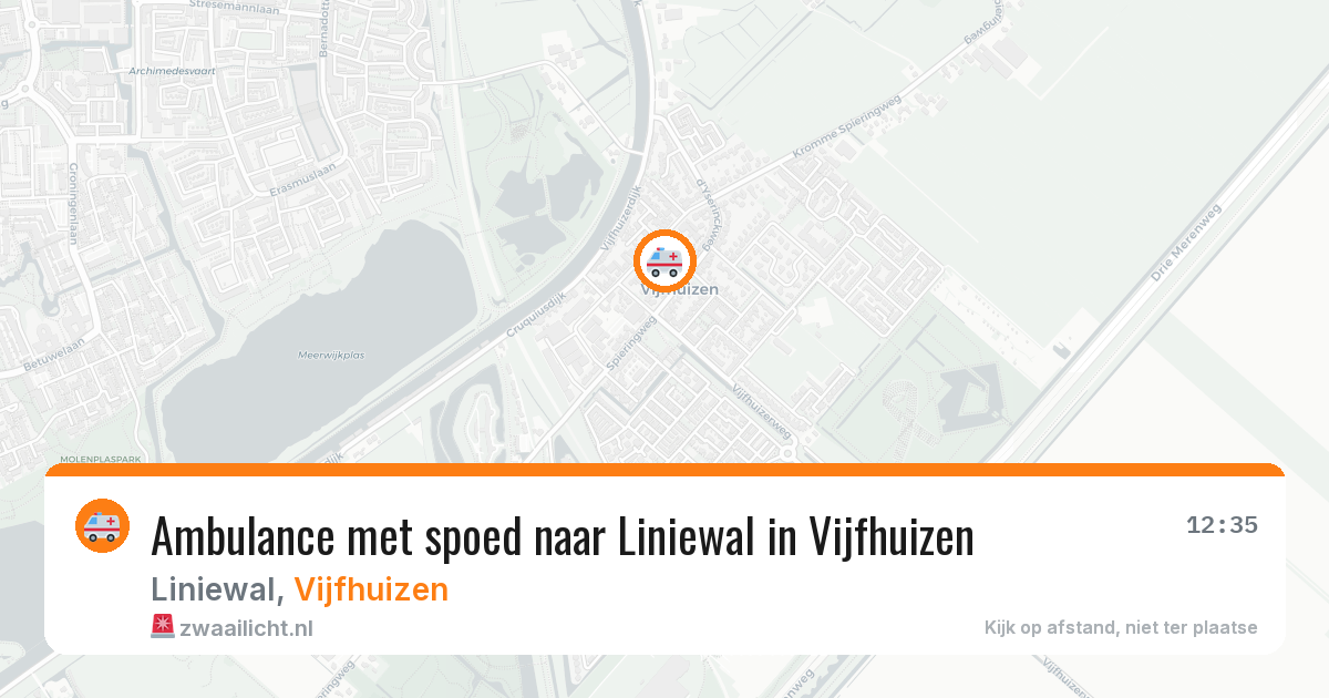 Ambulance met spoed naar Liniewal in Vijfhuizen — 1 aug 2026