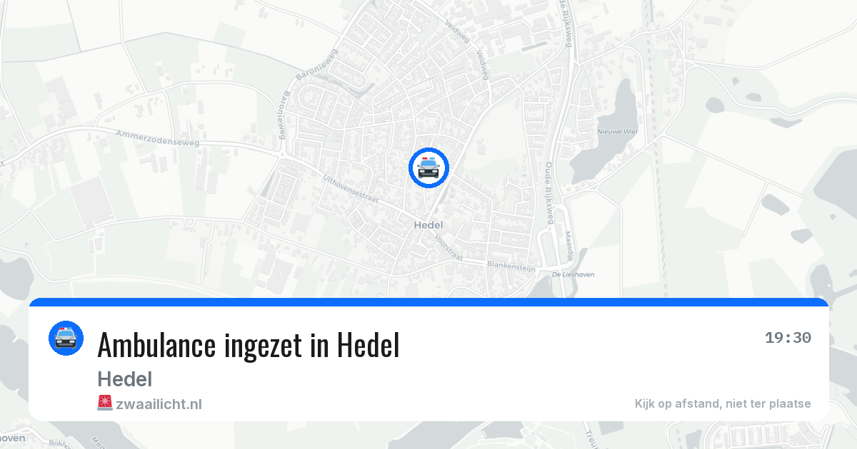 Ambulance ingezet in Hedel — 1 jul 2026