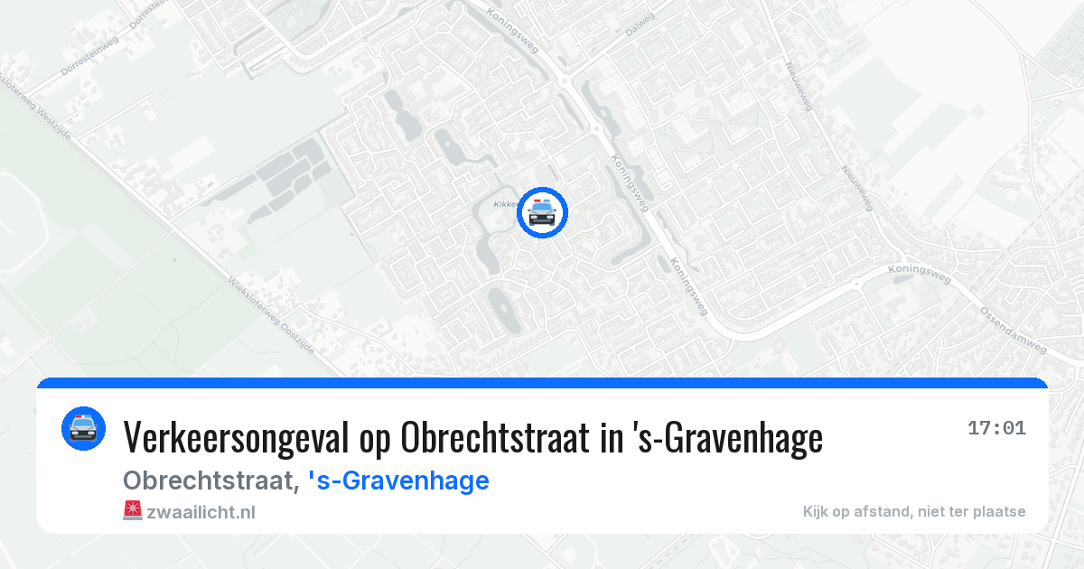 Verkeersongeval op Obrechtstraat in 's-Gravenhage — 25 mrt 2026