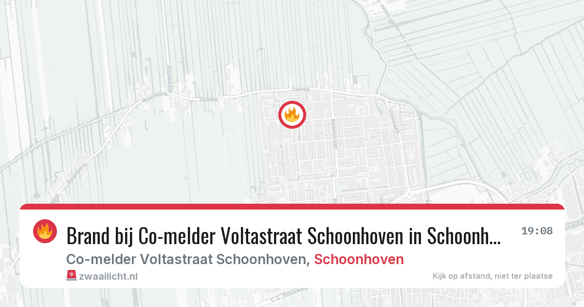 Brand bij Co-melder Voltastraat Schoonhoven in Schoonhoven — 29 jul 2026