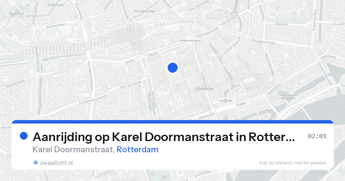 Aanrijding op Karel Doormanstraat in Rotterdam — 16 aug 2026