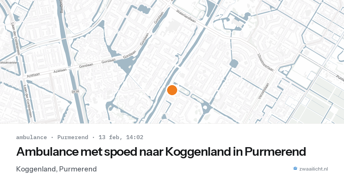 Ambulance met spoed naar Koggenland in Purmerend — 13 feb 2026