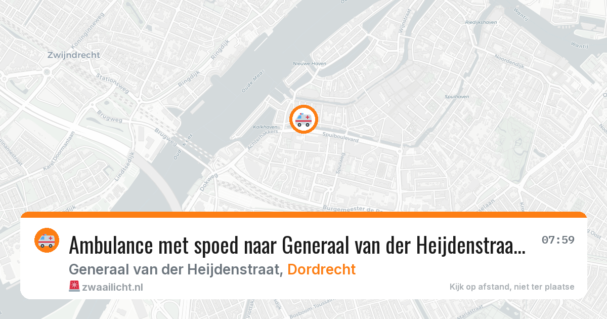 Ambulance met spoed naar Generaal van der Heijdenstraat in Dordrecht — 15 mrt 2026
