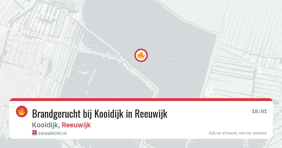Brandgerucht bij Kooidijk in Reeuwijk — 31 mei 2026