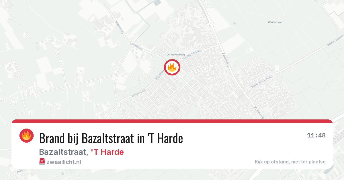 Brand bij Bazaltstraat in 'T Harde — 16 jun 2026