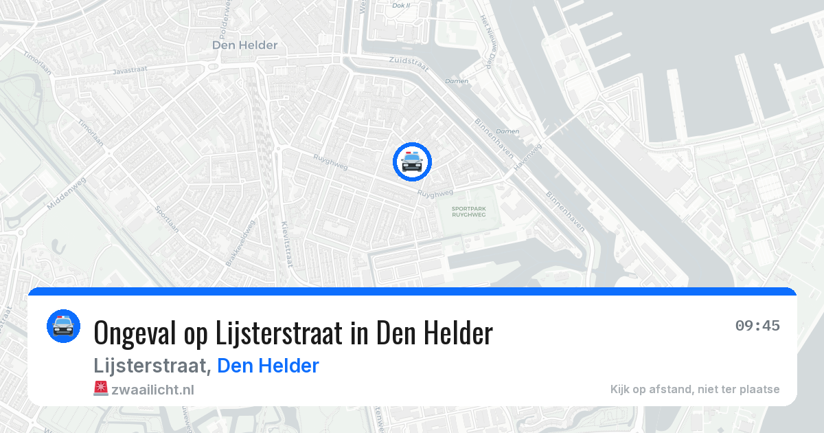 Ongeval op Lijsterstraat in Den Helder — 20 mrt 2026
