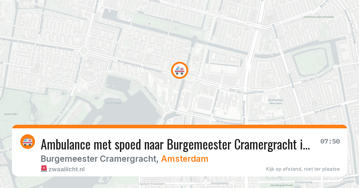Ambulance met spoed naar Burgemeester Cramergracht in Amsterdam — 21 jun 2026