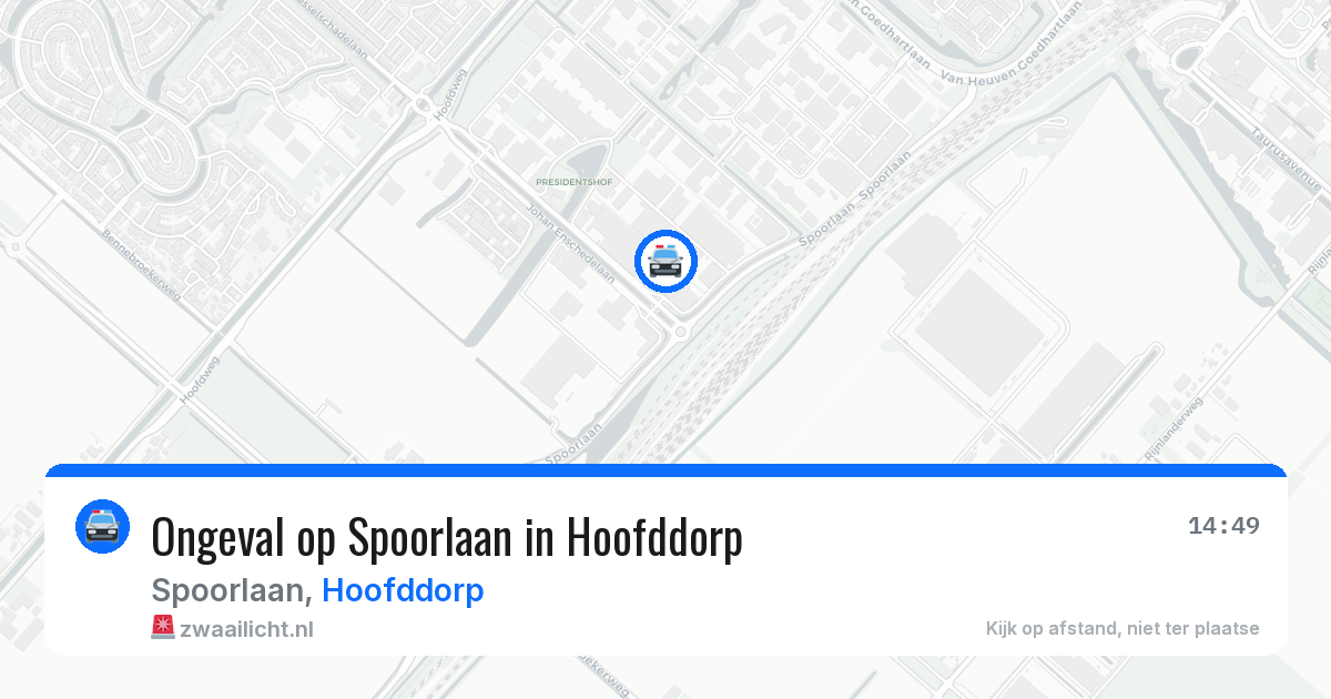 Ongeval op Spoorlaan in Hoofddorp — 10 aug 2026