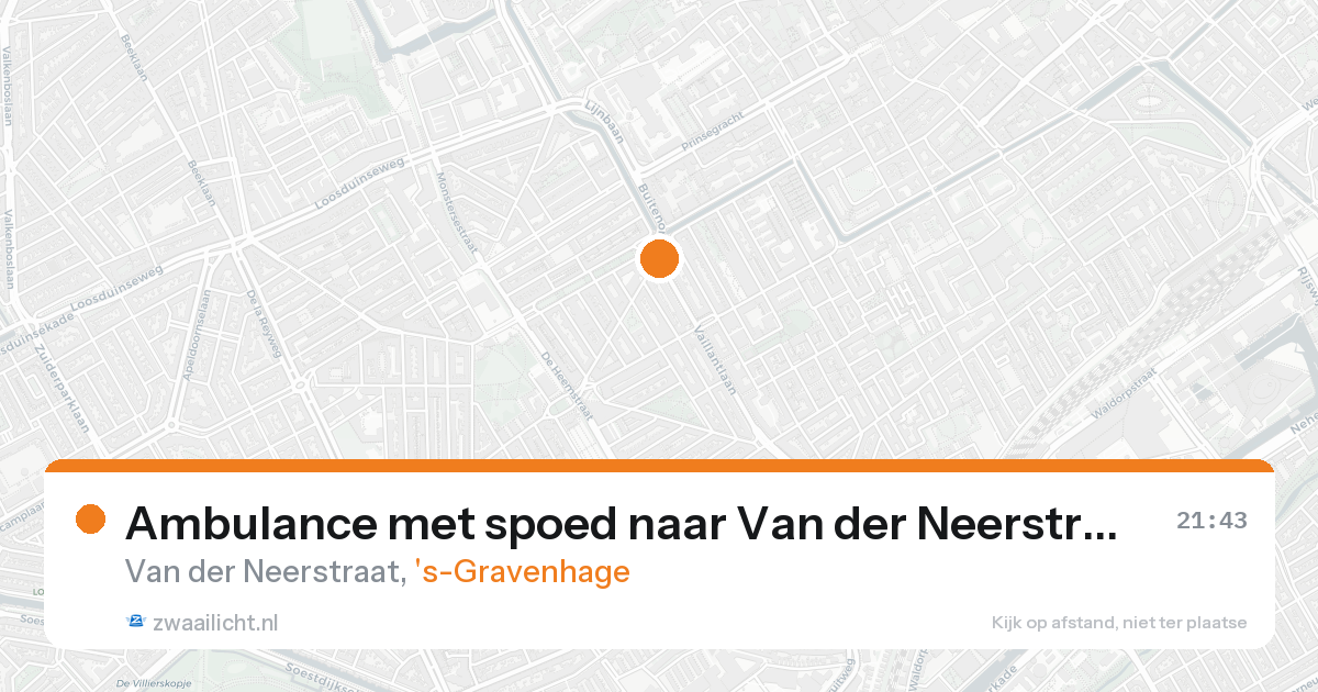 Ambulance met spoed naar Van der Neerstraat in 's-Gravenhage — 18 aug 2026