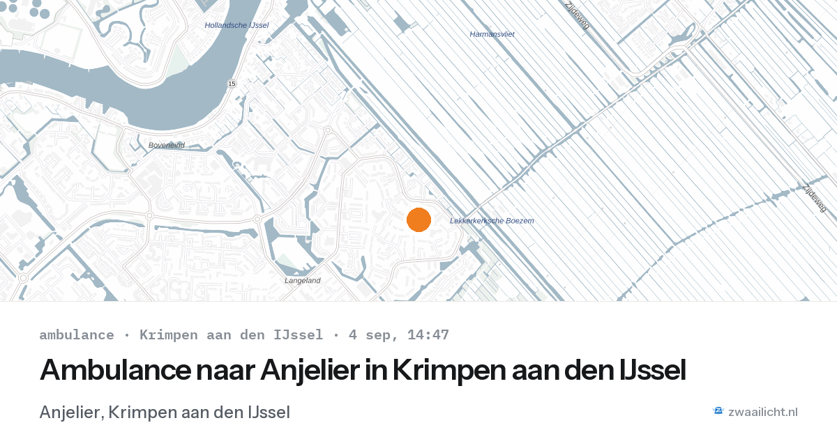 Ambulance naar Anjelier in Krimpen aan den IJssel — 4 sep 2026