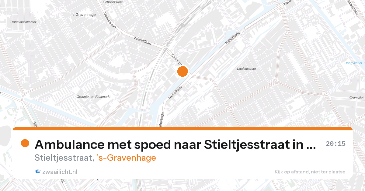 Ambulance met spoed naar Stieltjesstraat in 's-Gravenhage — 28 aug 2026