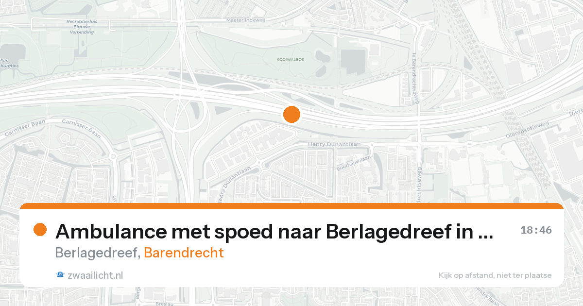 Ambulance met spoed naar Berlagedreef in Barendrecht — 18 aug 2026