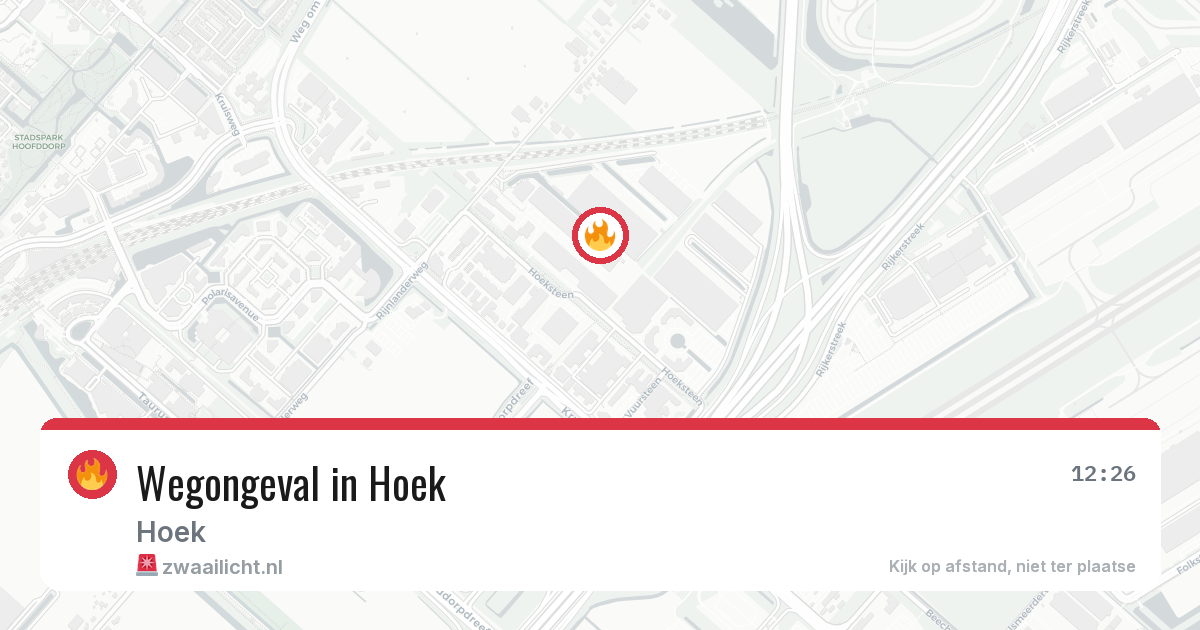 Wegongeval in Hoek — 1 jul 2026