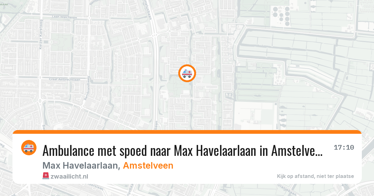 Ambulance met spoed naar Max Havelaarlaan in Amstelveen — 30 mrt 2026