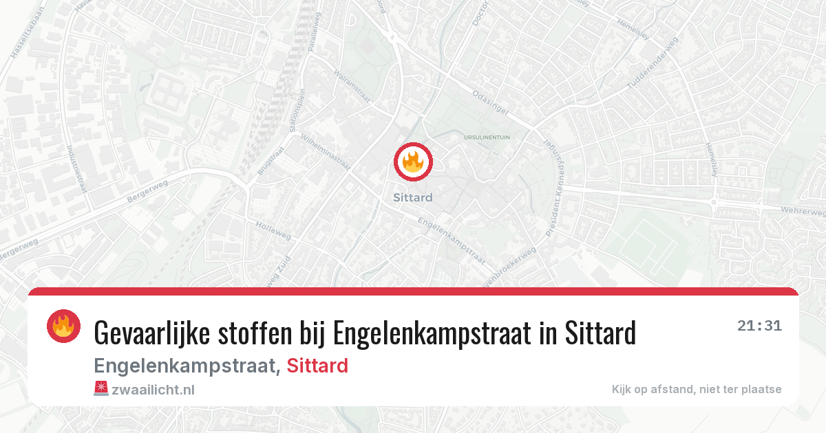 Gevaarlijke stoffen bij Engelenkampstraat in Sittard — 7 mei 2026