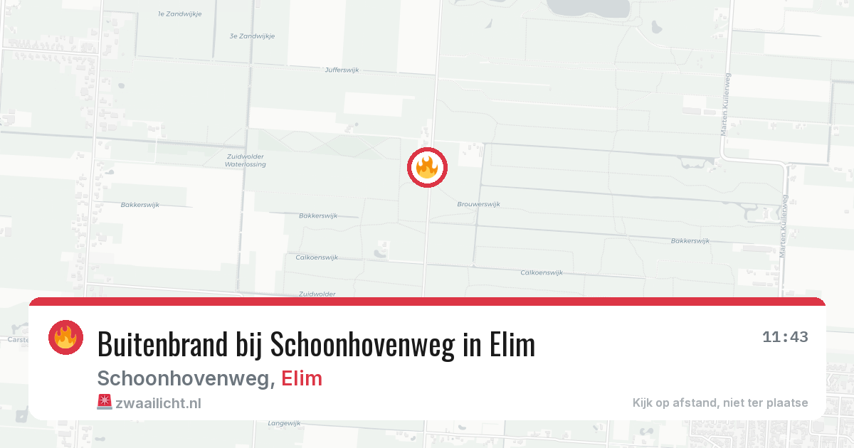 Buitenbrand bij Schoonhovenweg in Elim — 11 aug 2026