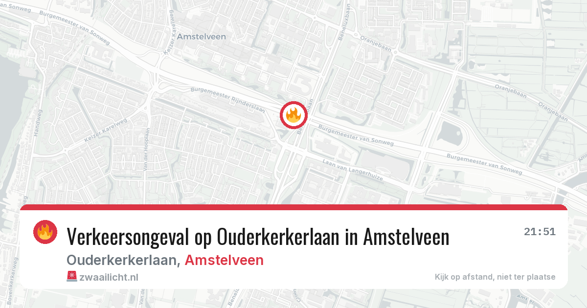Verkeersongeval op Ouderkerkerlaan in Amstelveen — 17 mei 2026