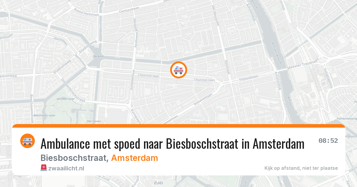 Ambulance met spoed naar Biesboschstraat in Amsterdam — 12 jun 2026