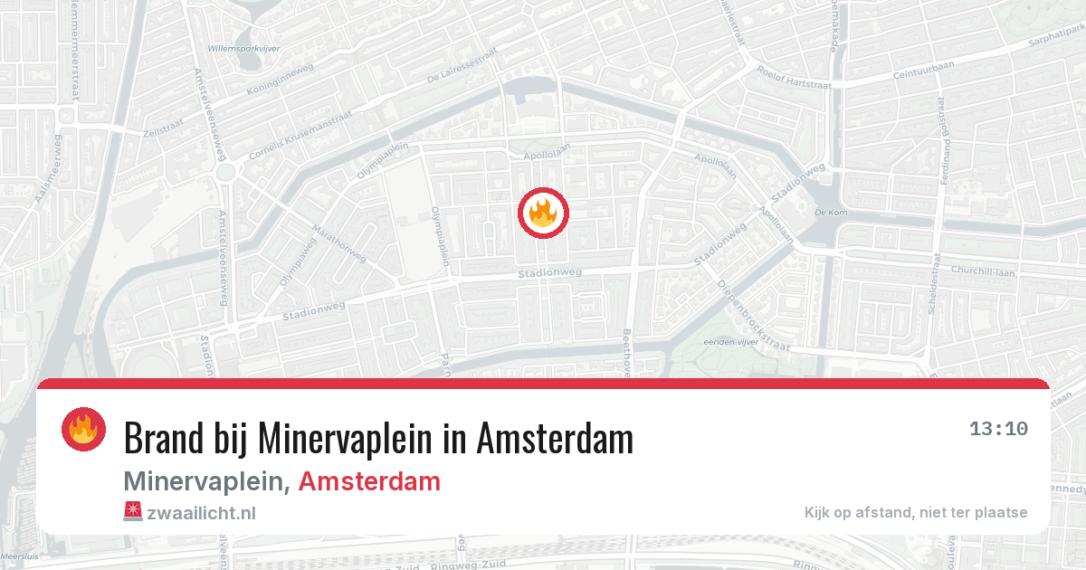 Brand bij Minervaplein in Amsterdam — 9 aug 2026