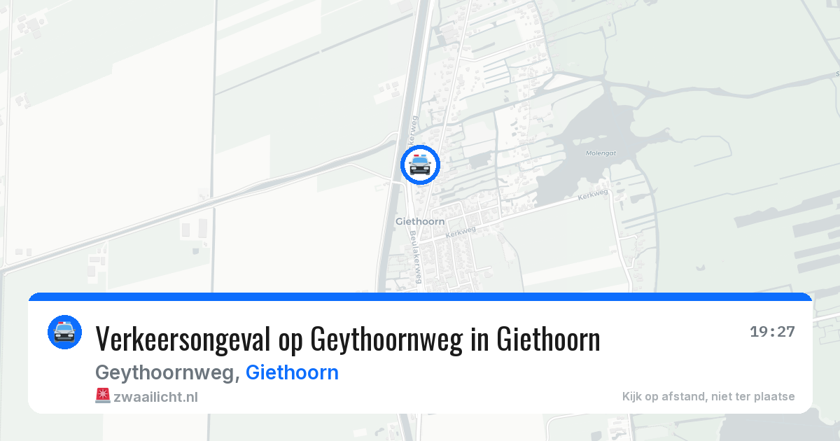 Verkeersongeval op Geythoornweg in Giethoorn — 27 jun 2026