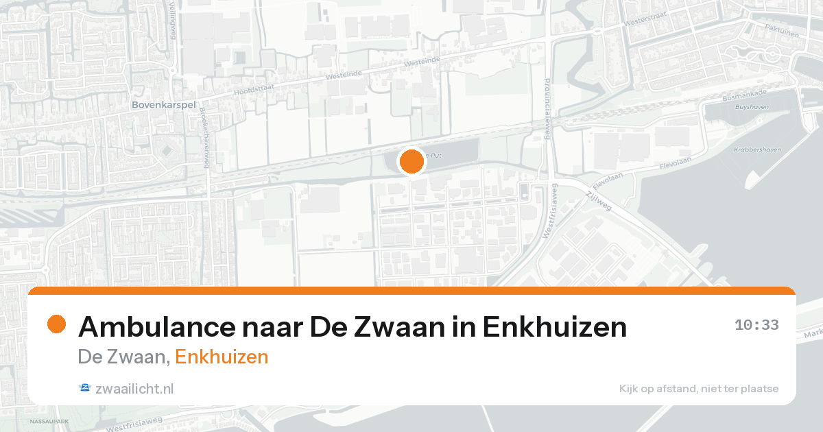 Ambulance naar De Zwaan in Enkhuizen — 17 aug 2026