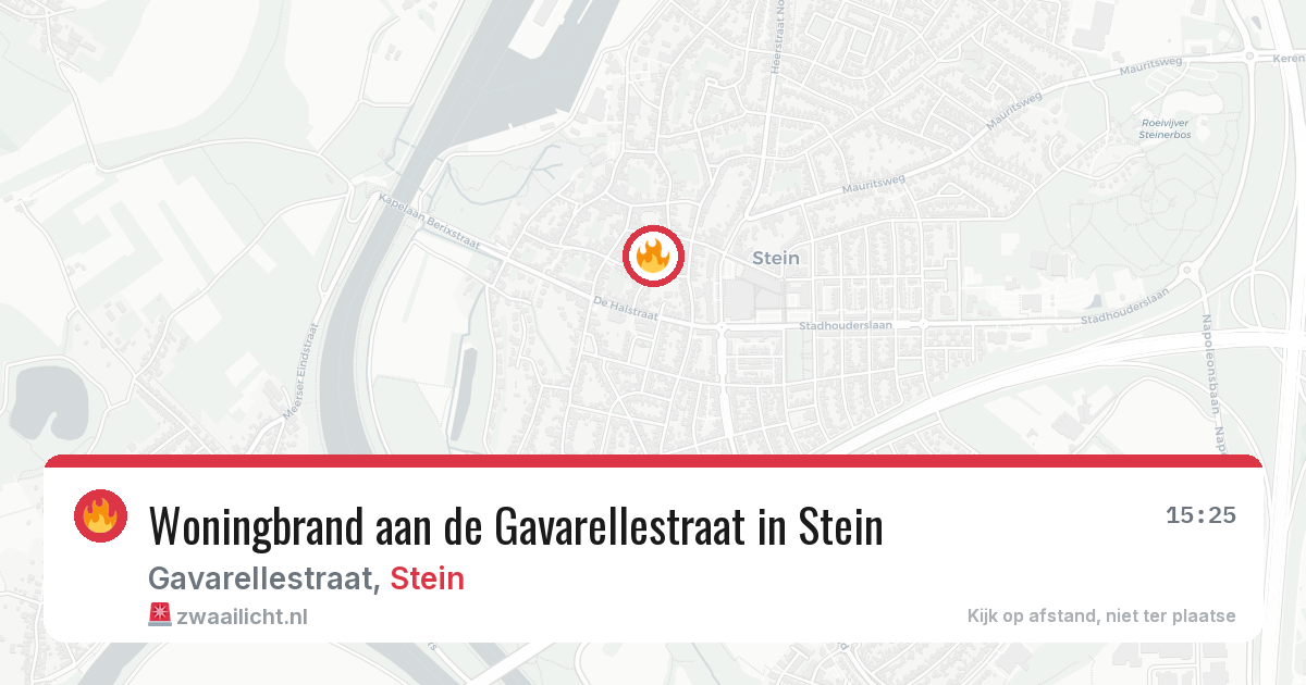 Woningbrand aan de Gavarellestraat in Stein — 19 jun 2026