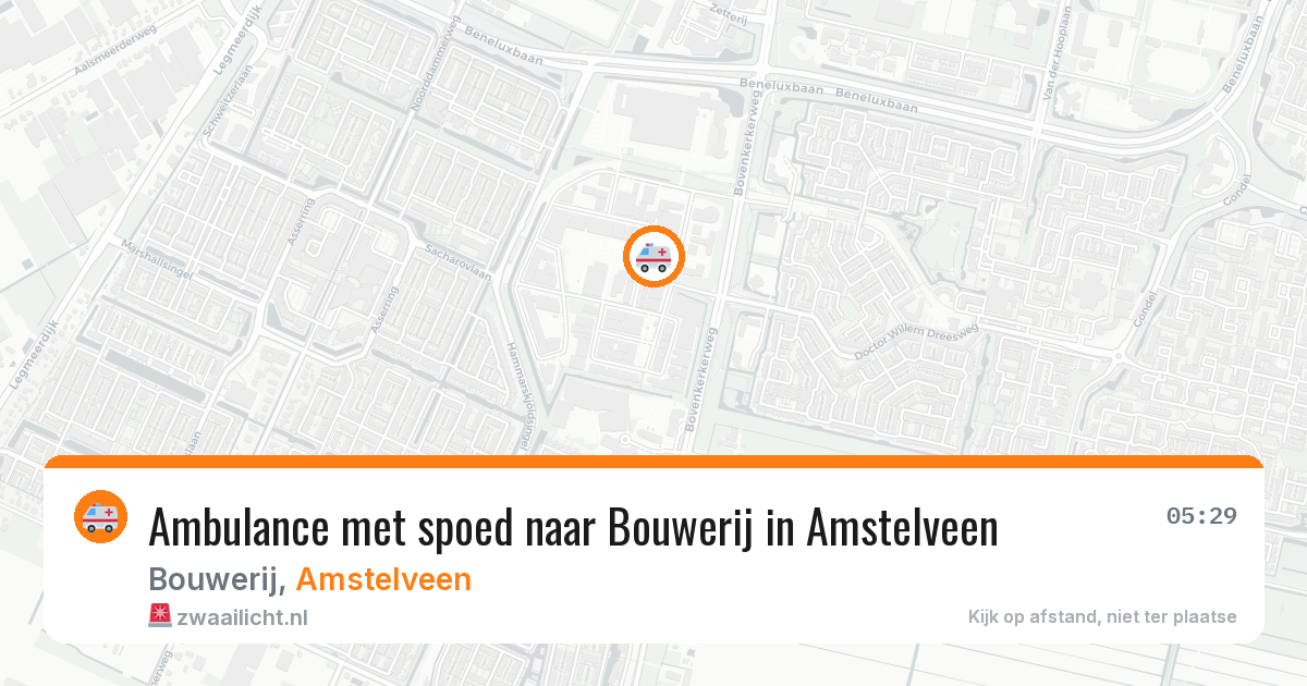 Ambulance met spoed naar Bouwerij in Amstelveen — 22 jun 2026